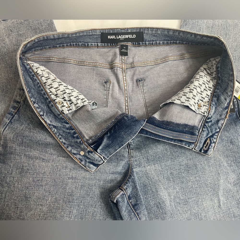 Karl Lagerfeld Paris Women’s The Cannes  Straight Leg Jeans Size 14 - Picture 5 of 16